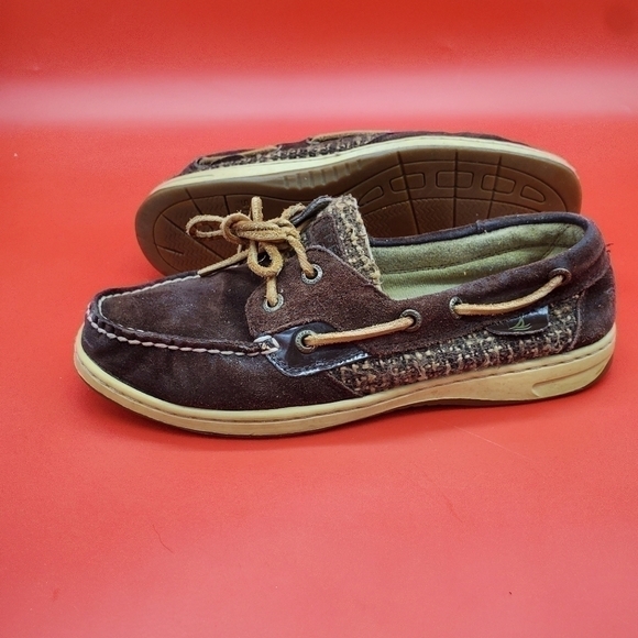 Sperry Top Siders Womens 7.5 Dark Brown Leather Boat Shoes - Picture 10 of 14